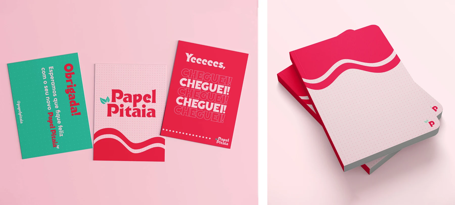 Papel Pitaia Karten, Notizbuch und Verpackung