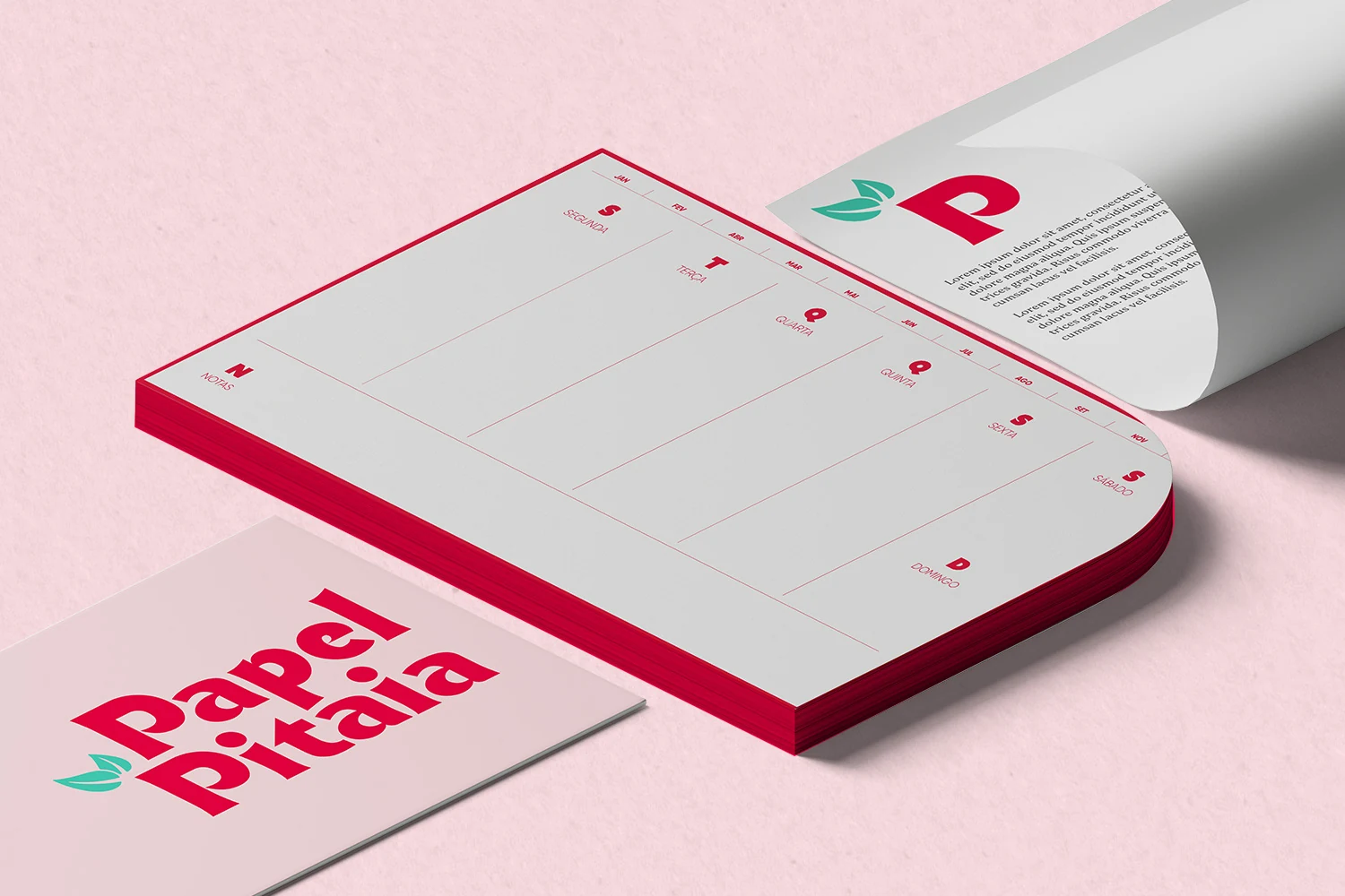 Papel Pitaia Wochenplaner und Markenmaterial